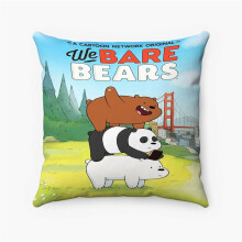 AIVO We Bare Bears brugerdefineret pudebetræk personlig spundet polyester firkantet pudebetræk dekorativ pude seng sofa kastepude boligindretning