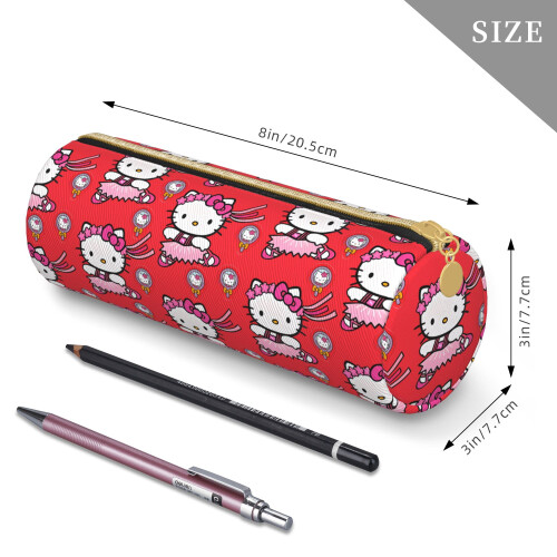 Θήκη μολυβιών Hello Kitty μεγάλης χωρητικότητας, τσάντα μολυβιών με φερμουάρ και 2