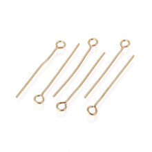 Ösenstifte aus Edelstahl 304, goldfarben, 25 x 0,6 mm, Bohrung: 2 mm