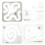 Set di 4 righelli e modelli per quilting Eease per trapuntatura a meandro e secondaria. 2