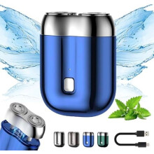Minikokoinen kaksipäinen sähköparranajokone, pestävä USB-liitännällä, taskukokoinen kotiin, autoon ja matkoille - yhteensopiva xxx:n kanssa