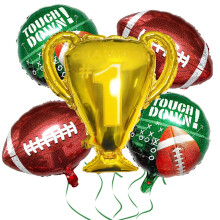 5 kpl rugby-folioilmapalloja, helium-mylar-jalkapallokentän ilmapalloja pelipäivän urheiluteemaisiin syntymäpäiväjuhlien koristeluihin