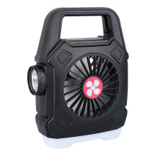 Wiederaufladbarer USB-Ventilator Blateno mit Licht und Haken, geeignet für Camping, Stromausfall, Hurrikan, Baustelle