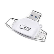 Multiport 2/4-in-1 universele SD TF-kaartlezer, USB C SD TF-geheugenkaartlezer T1K0