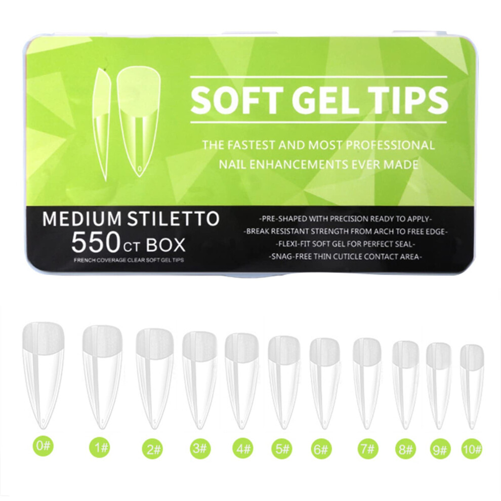Soft Gel Nail Tips Kit Clear Full Cover Extensions Preshaped Matte Short Round Square Almond Coffin