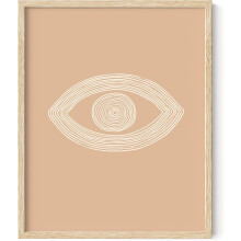 Boho-Poster, neutrale Kunstdrucke, abstrakte Wanddekoration, passend zum Boho-Stil, Pfirsich (16x20 gerahmt Beige)