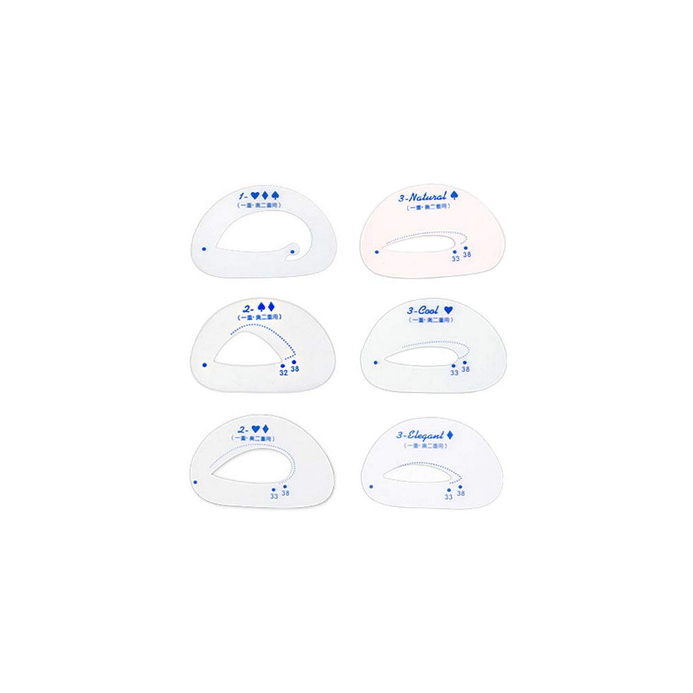 6Pcs Reusable Eyeshadow Stencil Set for Precise Shape Guide and Smoky Eye Makeup Application