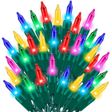 10 meter lange lichtslinger met 100 LED's op batterijen, 8 standen en timer, veelkleurige kerstverlichting voor binnen- en buitendecoratie, geschikt