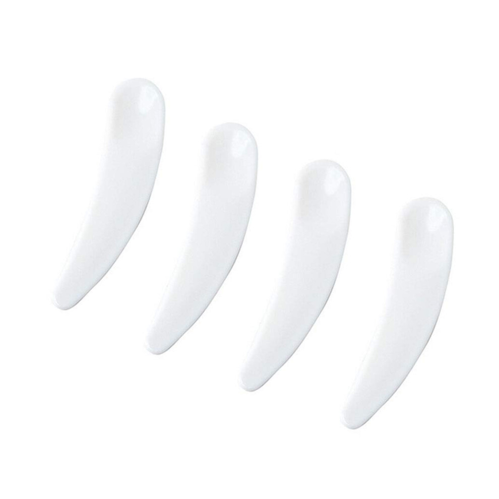 100PCS Mini Plastic Cosmetic Spatula for Face Cream, Disposable Curved Beauty Tool White