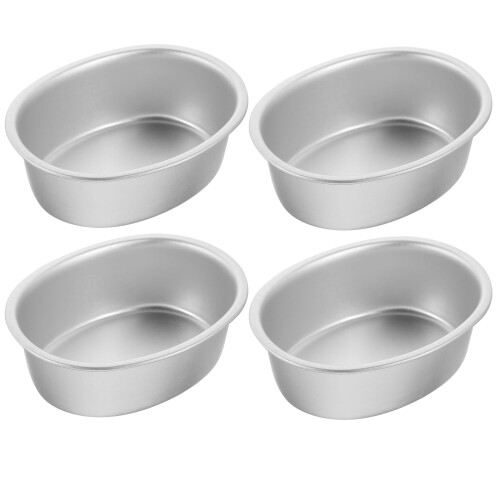 Eease4pcs kageform nonstick ovale kageforme aluminiumslegering kage bageforme kage bageform 1