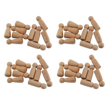 40 stuks 65 mm onafgewerkte houten poppetjes, kleine houten poppetjeslichamen, decoraties, houtkleur