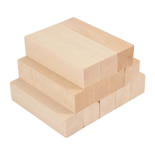 Tallado y tallado de bloques de madera de tilo sin acabado 2