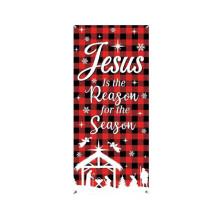 Vintage kerstdeurbanner - 12 opties, compatibel met voordeurdecoraties, feestelijke hoezen en vintage kerstdecoraties