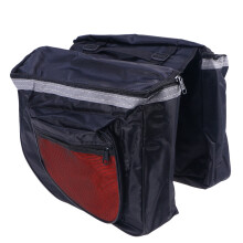 Bolsa traseira dupla Mizh à prova d'água para bicicletas de montanha e estrada (preta e vermelha, embalagem dupla sem etiqueta)
