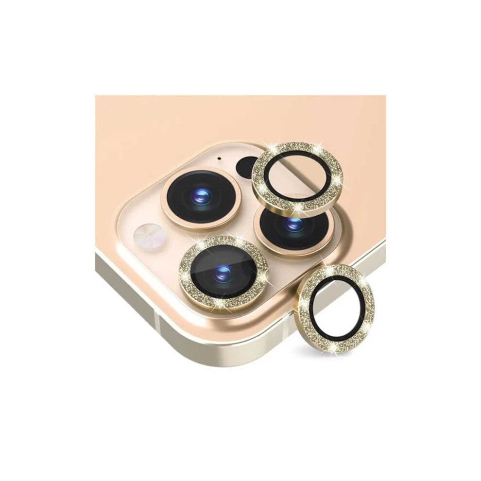 Compatible With Iphone 14 Pro/Pro Max Lens Protector Bling Glitter Gold 9048212648123