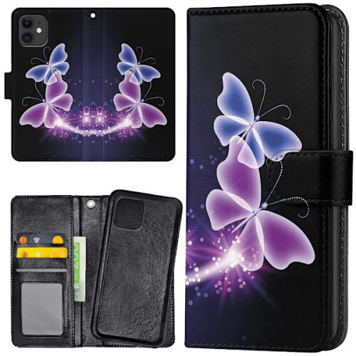 Compatibil cu iPhone11 - Husă Portofel/Husă Fluturi Mov