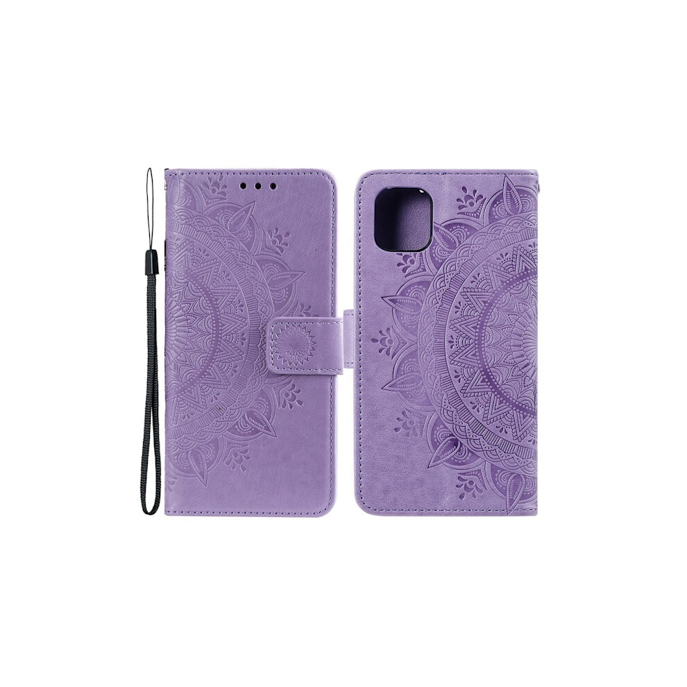 Compatible With Iphone 13 - Printed Mandala Leather Case - Purple 9048212647751
