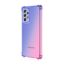 Schokbestendig (FLOVEME) siliconen hoesje - compatibel met Samsung Galaxy A53 5G blauw/roze