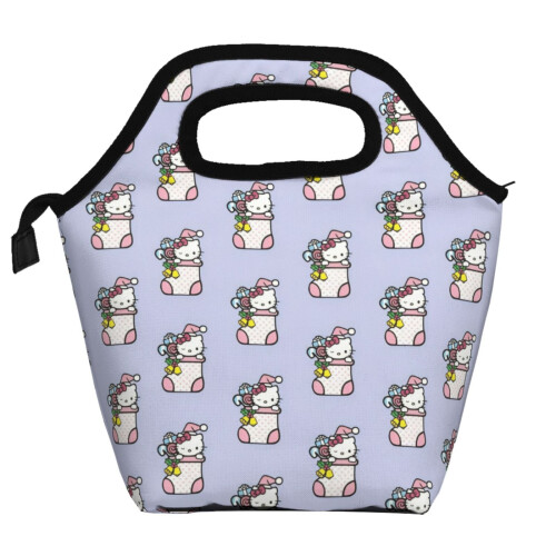 Hello Kitty Χριστουγεννιάτικη τσάντα φαγητού από μαλακό πολυεστέρα, φορητή τσάντα Bento