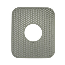 Kjøkkenvaskmatte med senteravløp, sklisikker varmebestandig beskytter, kompatibel med rustfrie stålvasker i landlig stil (30,5 x 25,5 cm)