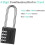 Kiplyki Wholesale2PCS Combination Padlock Long Shackle Lock4Digit Resetable Combination Lock 3