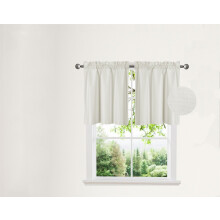 VOLANTĂ DE FERESTRĂ DIN MICROFIBRĂ, CĂPTUȘITĂ CU BUZUNAR PENTRU BARĂ, DECOR MODERN