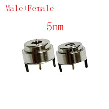 1 par de conectores magnéticos de mola tipo pogo pin de 5 mm/8 mm/10 mm/12 mm, macho e fêmea, para sonda de carga de alimentação CC.