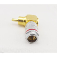 Pentru 1 buc conector cablu audio video RCA mascul cu unghi drept, auriu, cupru