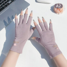 1 paio di guanti anti-UV, guanti senza dita per manicure e unghie A2