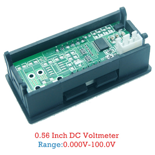3 x 0,56 tommer mini digitalt LED-display 4 bit 0-100V voltmeter panel volt spændingsmåler tester 2