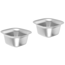 2 stuks saladeschalen, vierkante schalen, metalen schalen, multifunctionele dessertschalen, keukengerei, serveerschalen