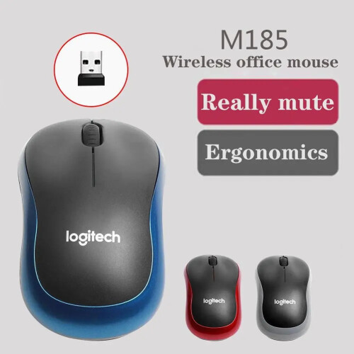 Συμβατό με το ασύρματο ποντίκι Logitech M185 2.4GHz USB, 1000DPI, 3 κουμπιά, αθόρυβα οπτικά 2