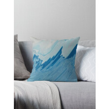 Pernă decorativă cu imprimeu de artă abstractă în acuarelă ondulată