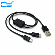 2-in-1-USB-Kabel: 1-zu-2-Micro-USB-Doppelstecker-Daten- und Ladekabel für universelle Micro-USB-Anschlüsse