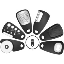 Set de gadgeturi de bucătărie cu 6 piese, ustensile de gătit care economisesc spațiu pentru rulote și camping, compatibile cu Black - tăietor