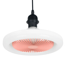 YOBOLK E27 Deckenventilator mit Beleuchtung, kompatibel mit E27-Glühbirnen, geschlossener, flacher Ventilator, weißes Licht, tragbar und kardanisch