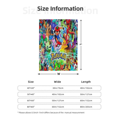 Blaincéad Lomra Pikachu - Blaincéad Caithimh Thar a Bhog, Gnéithe Leapa do Pháistí - Thar a Bhog 60"X50" 1