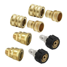 Kit adattatore a connessione rapida per idropulitrice M22 14 mm x 3/8 pollici, tappo di disconnessione, 5000 PSI, raccordo in ottone ad alta