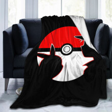 Pokéball-Decke, ultraweiche Flanell-Plüschdecke, superflauschig, warm, leicht, kuschelig, für Zuhause, Büro und Reisen, 102 x 76 cm