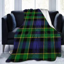 Narzuta Mowat Clan Tartan, ultramiękki flanelowy koc, ciepły koc na łóżko, pasujący na sofę i kanapę