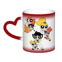 Κεραμική κούπα Powerpuff Girls 11oz κόκκινη, χαριτωμένο φλιτζάνι καφέ συμβατό με τις