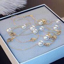 Lussuosa collana lunga di perle autunnale/invernale con ciondolo a catena a più strati e camelia, gioielli da donna alla moda.