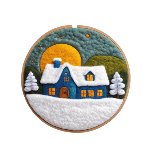 Christmas Needle Beginner Painting with Embroidery Frame Wool Needle 1