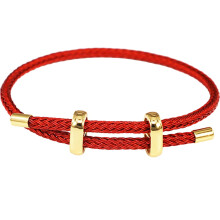 Nieuwjaarsarmband, rode gevlochten armband voor dames, delicate polsversiering, verstelbare polsband.