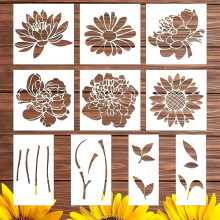 Flower Stencil for Painting Garden Fence Wall Flower Templates for Painting on Wood Furniture 10 Pcs