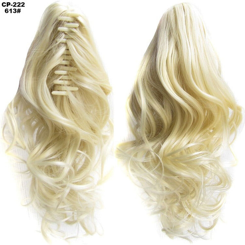 Desertasis Wigs Human Hair Long Layered Claw Clip Ponytail Curly Clip Ponytail Headband Wig Human Hair