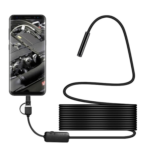 3in1 8mm HD Inspection Camera - Hard 10m Cable