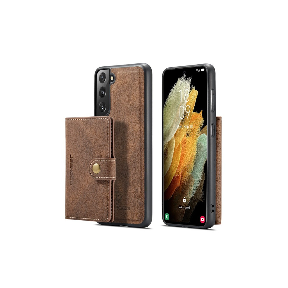 Compatible With Samsung Galaxy S22 - Stylish And Practical Case With Card Holder Brown 9191629454648