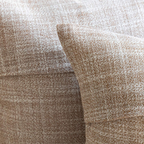 Phantoscope Single Button Series Linen Decorative Throw Pillow, 12"x20", Beige, 2 Pack 1