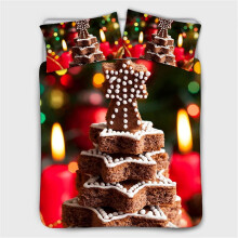 Duvet Cover Decorative 3 Pieces Bedding Set with 2 Pillowcases, Bed Five-Pointed Star Shaped Chocolate Cake Quilt for Kids Boy Adults Bedclothes